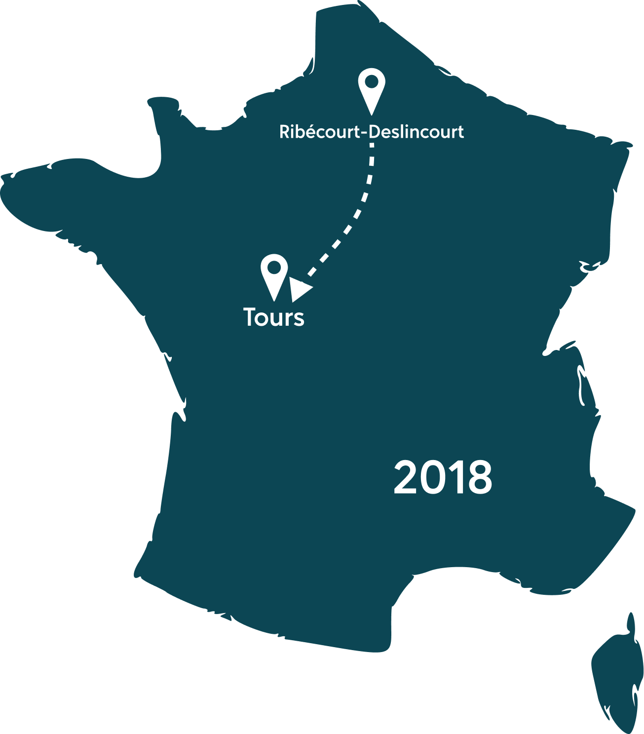 Illustration du parcours d’Aurélien Bellot entre la Picardie et Tours
